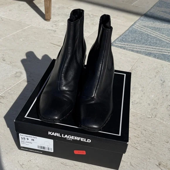 Karl Lagerfeld Black Ankle Boots - Picture 2 of 6